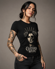 Playera Rostro Dual: Vida y Muerte – Estilo Tattoo Gótico