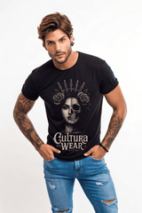 Playera Rostro Dual: Vida y Muerte – Estilo Tattoo Gótico