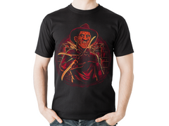 Camiseta para Halloween de Freddy Frueger - Para Fans del Cine de Terror – Ideal para fiesta de Halloween - Color Negro - Nightmare on Elm Street