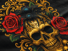 Playera Calavera Dorada & Araña Negra – Estilo Neotradicional