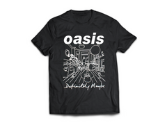Camiseta Oasis: Definitely Maybe - En Blanco y Negro - Diseño Exclusivo de Alta Calidad - Britpop