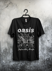 Camiseta Oasis: Definitely Maybe - En Blanco y Negro - Diseño Exclusivo de Alta Calidad - Britpop