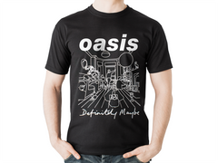 Camiseta Oasis: Definitely Maybe - En Blanco y Negro - Diseño Exclusivo de Alta Calidad - Britpop