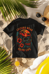 Playera Good Life – Calavera Tropical Estilo Tattoo
