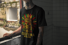 Playera Calavera Tribal Dorada – Estilo Tattoo Neotradicional