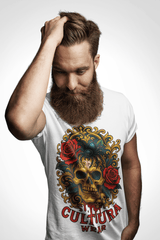 Playera Calavera Dorada & Araña Negra – Estilo Neotradicional