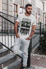 Playera Green Day - Barras y Estrellas - Rock Punk - Color Blanca