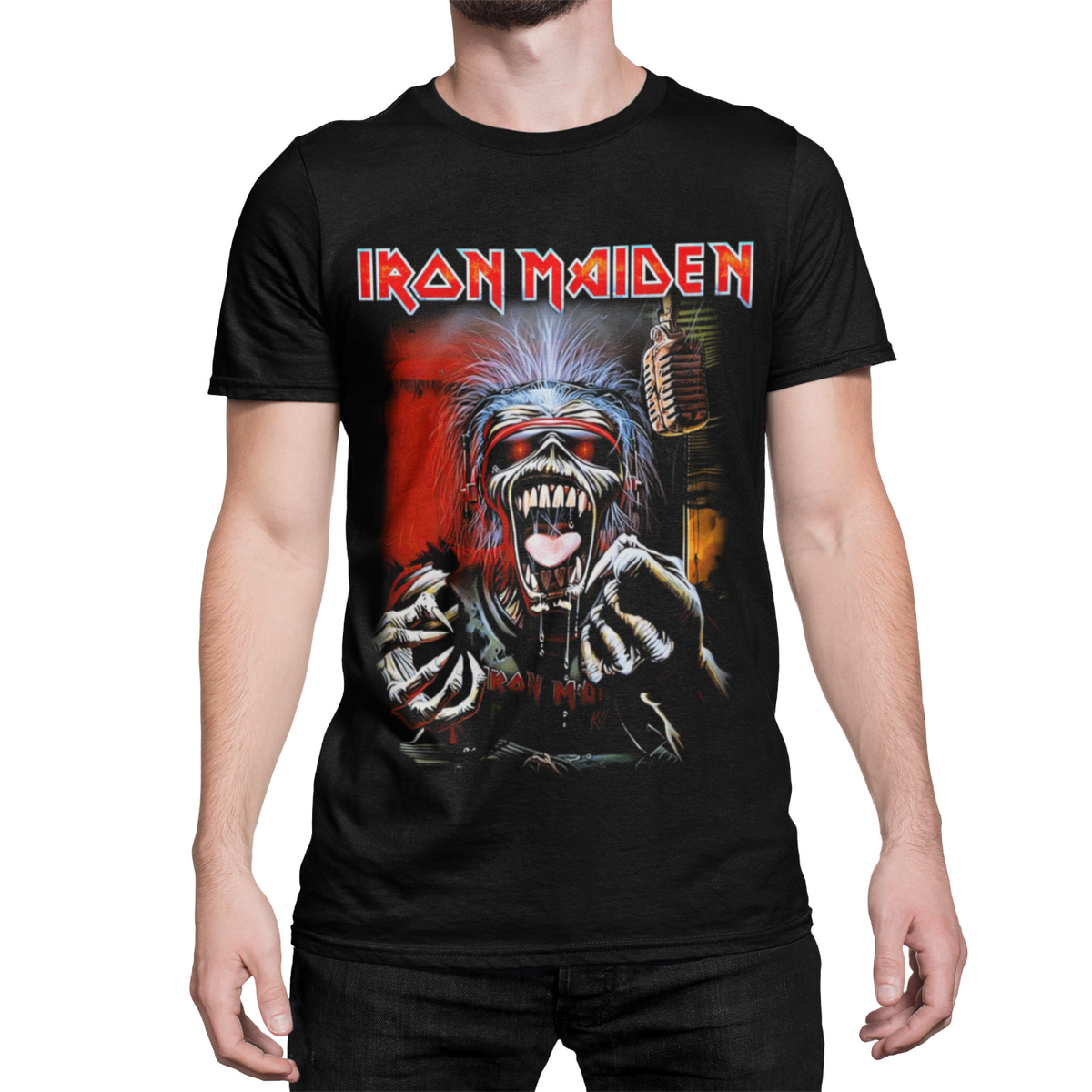 Playera Iron Maiden -  Eddie con Microfono - Desata el Caos