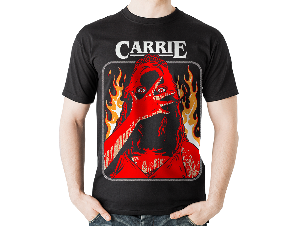 Camiseta de Carrie para Halloween  - Para Fans del Cine de Terror - Color Negro