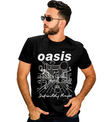 Camiseta Oasis: Definitely Maybe - En Blanco y Negro - Diseño Exclusivo de Alta Calidad - Britpop