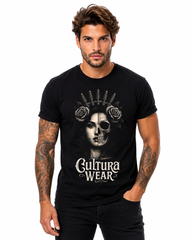 Playera Rostro Dual: Vida y Muerte – Estilo Tattoo Gótico