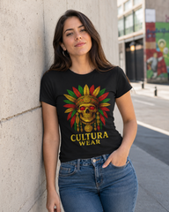 Playera Calavera Tribal Dorada – Estilo Tattoo Neotradicional