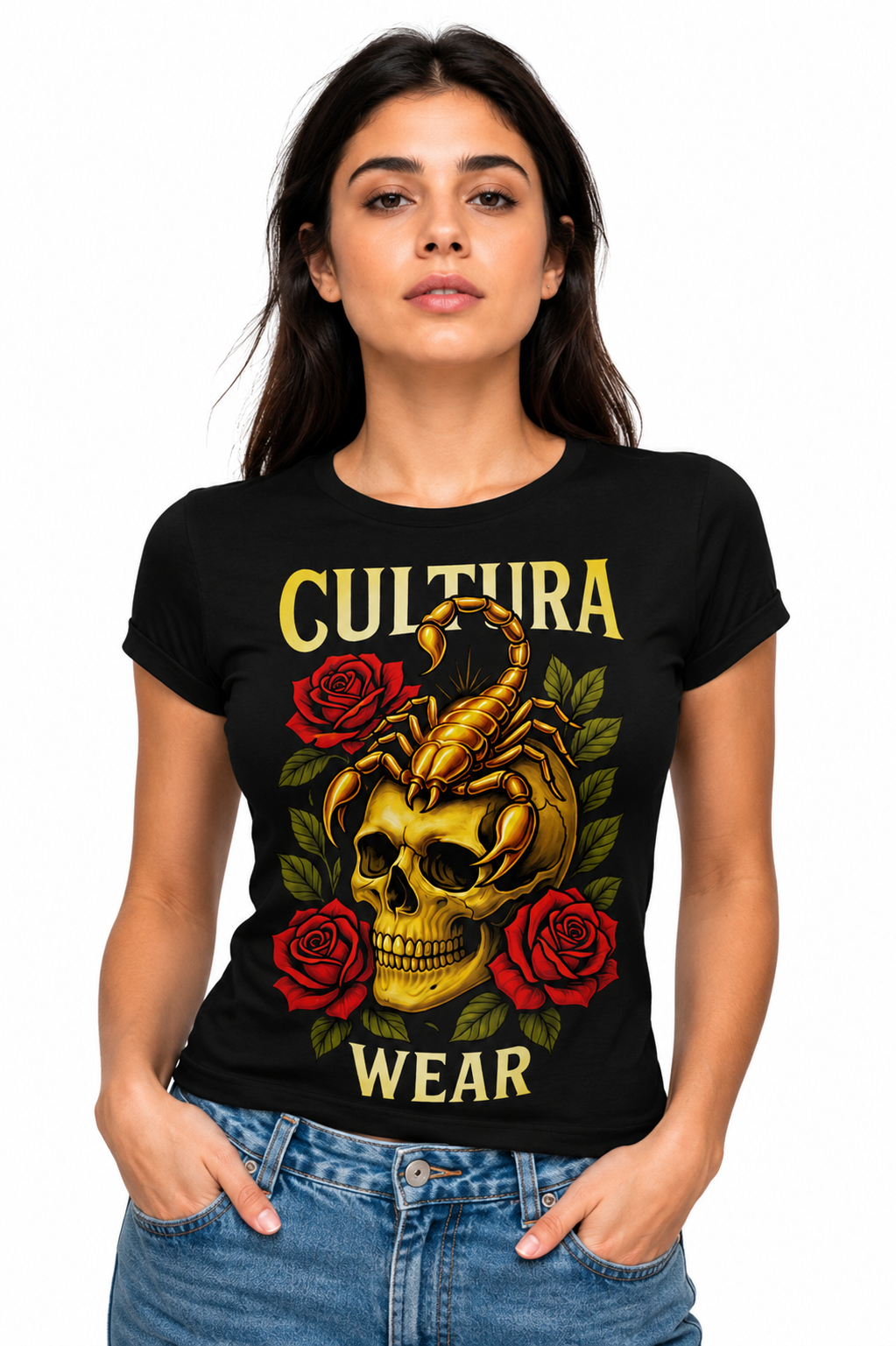 Playera El Beso del Escorpión - Tinta, Muerte y Rosas - Estilo Neotradicional Oscuro