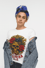 Playera Calavera Dorada & Araña Negra – Estilo Neotradicional