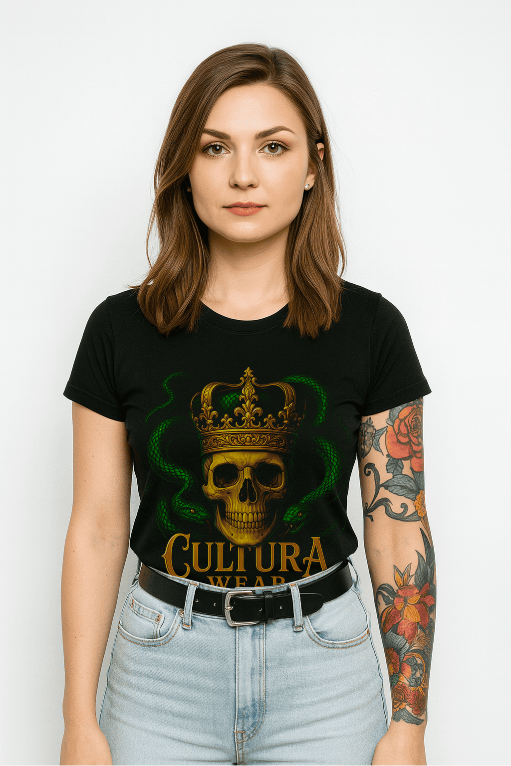 Playera El Rey Serpiente: Poder, Veneno y Rebelión – Estilo Tattoo Gótico