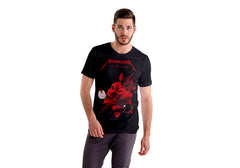 Playera Metallica: Calavera Roja - Camiseta Negra con Diseño Unico