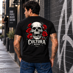 Playera Calavera y Rosas – Dark Art para Hombre
