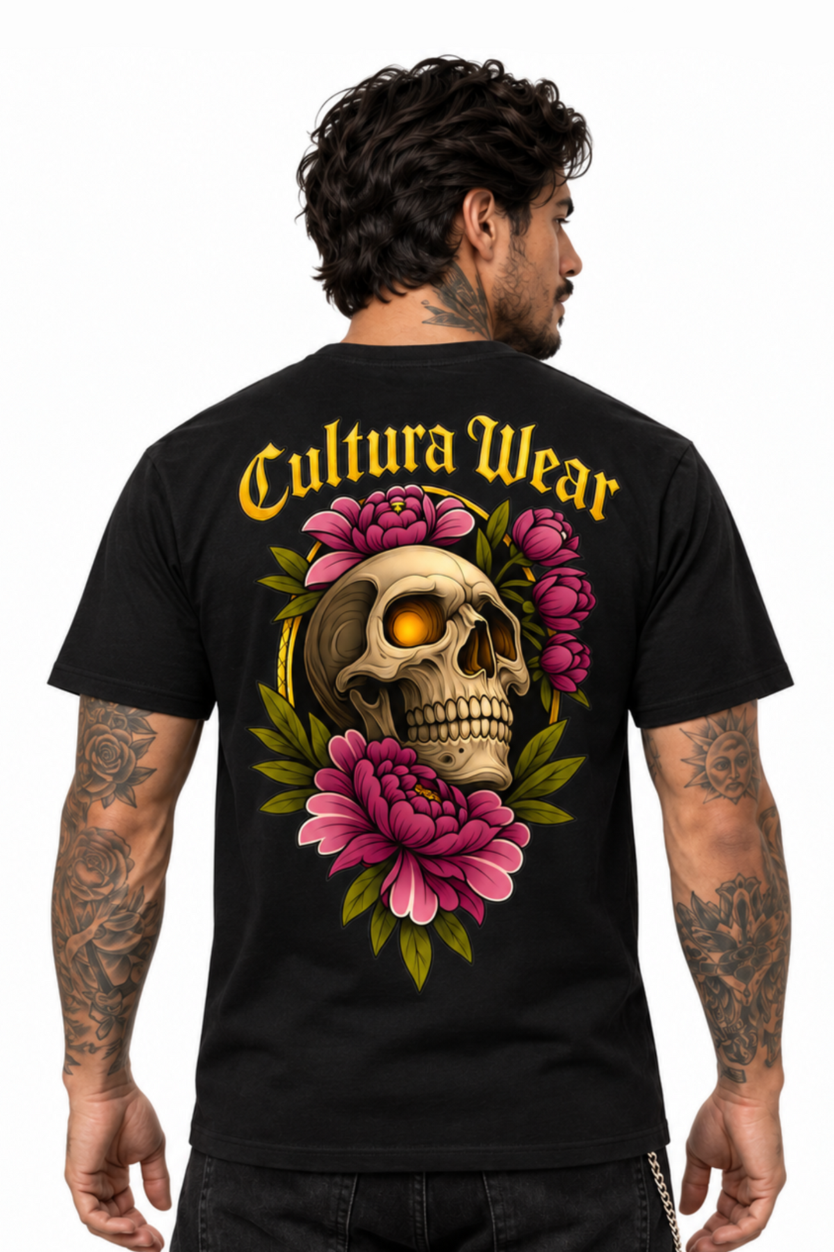 Playera Calavera Floral – Dark Art para Hombre | Cultura Wear