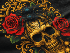 Playera Calavera Dorada & Araña Negra – Estilo Neotradicional