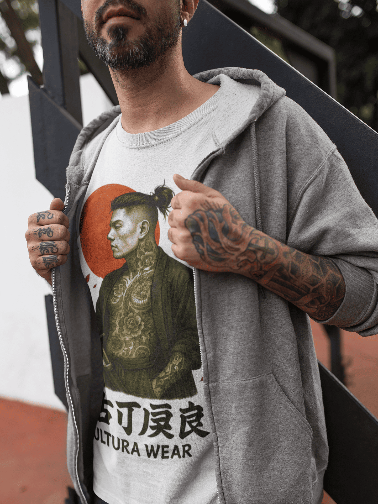 Playera Guerrero Samurái del Sol – Estilo Ilustrativo