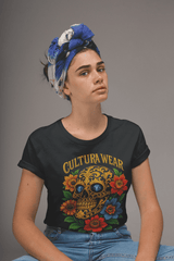 Playera Flor y Muerte -  Arte Oscuro Mexicano – Estilo Neotradicional