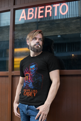 Playera Swipe. Like. Obey –  Crítica al Smartphone en Estilo Dark Art y Tatuaje