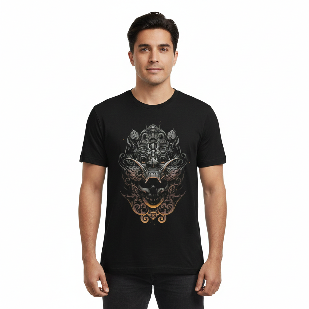 Playera negra de Cultura Wear con arte mexicano prehispánico