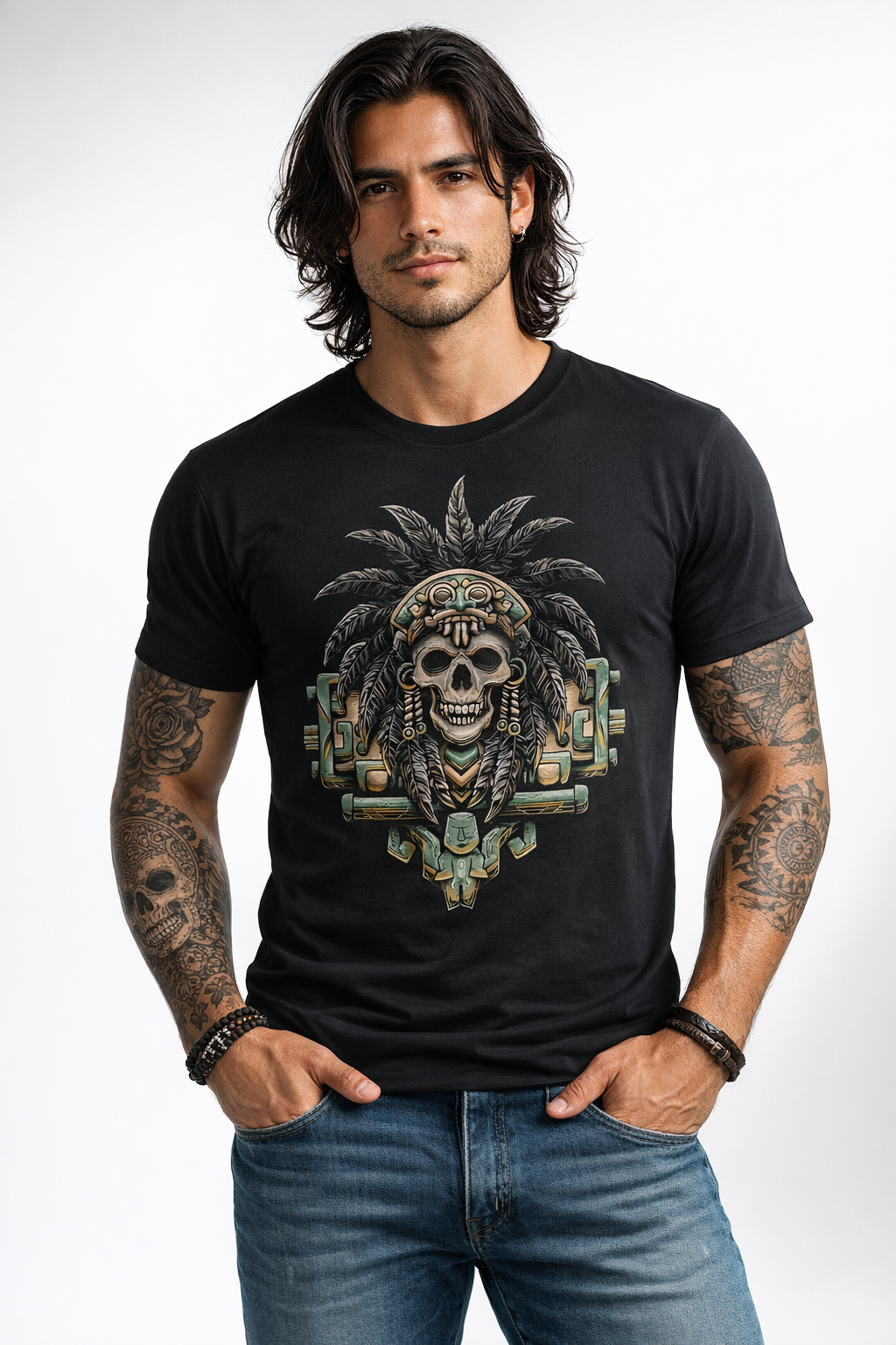 Playera MEXA calavera ceremonial diseño mexicano