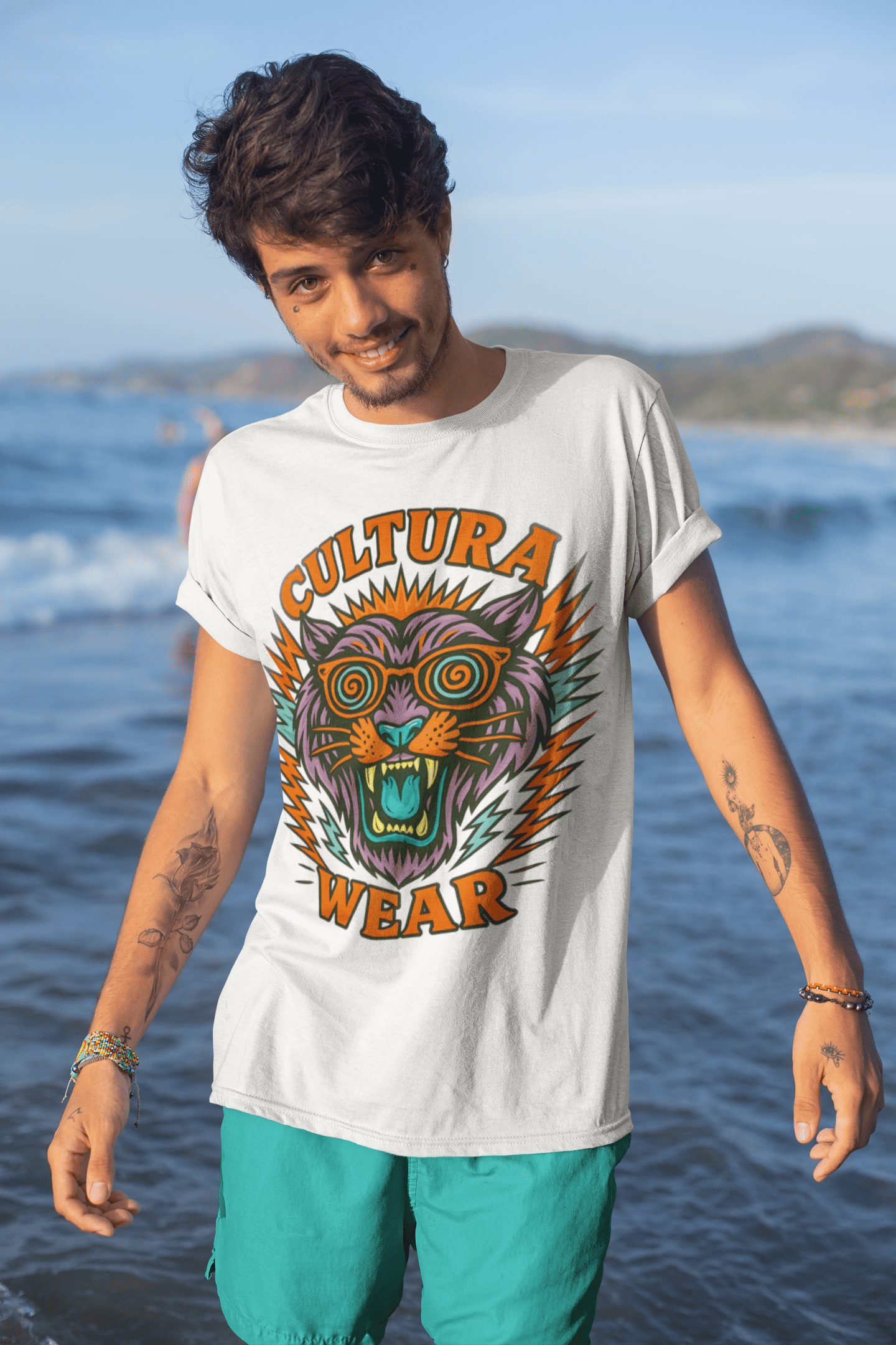 Playera Hipnopanther - Garras, Rayos y Color - Tatuaje Psicodélico