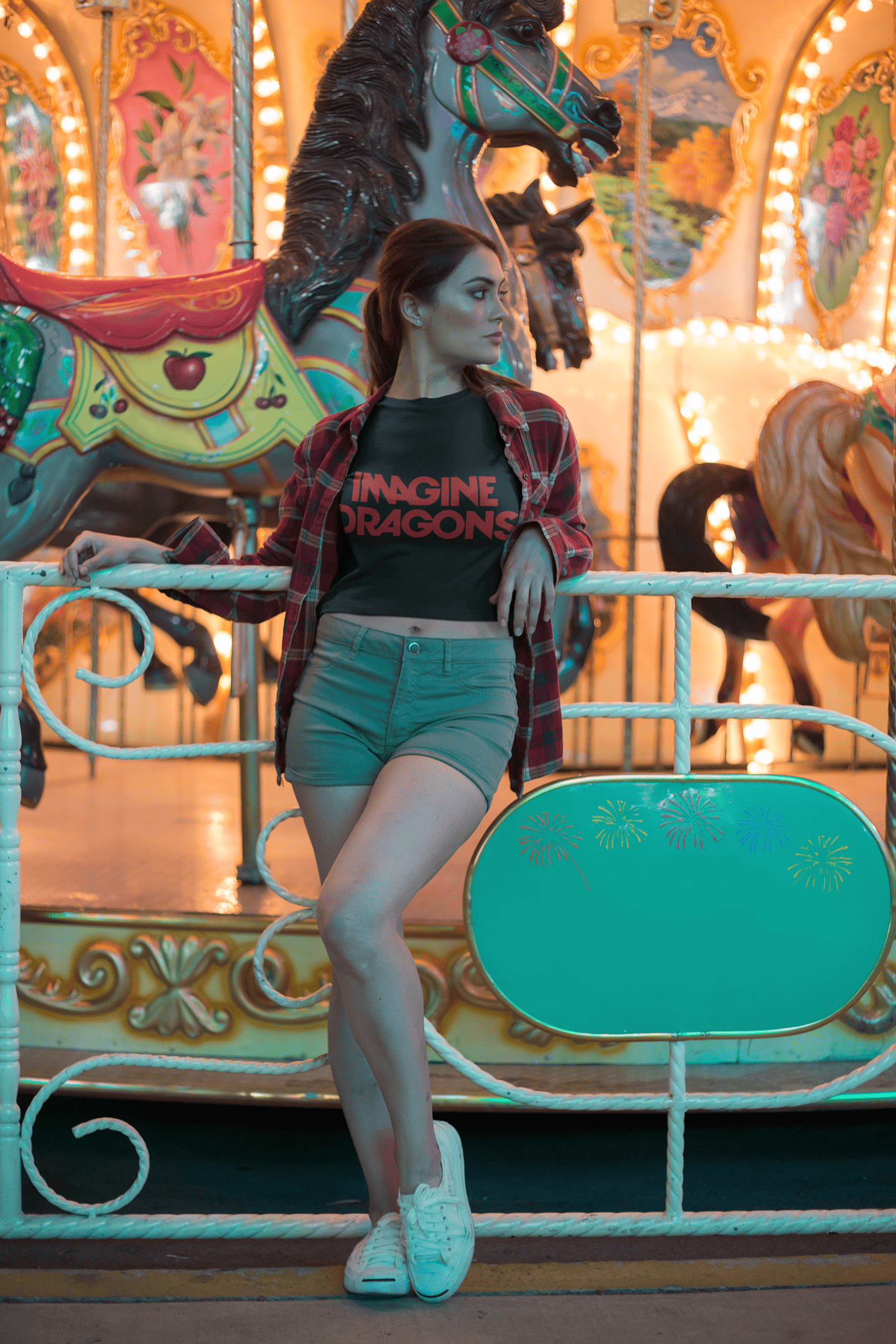 Playera Crop Top Exclusivo Imagine Dragons - Para Verdaderas Fans