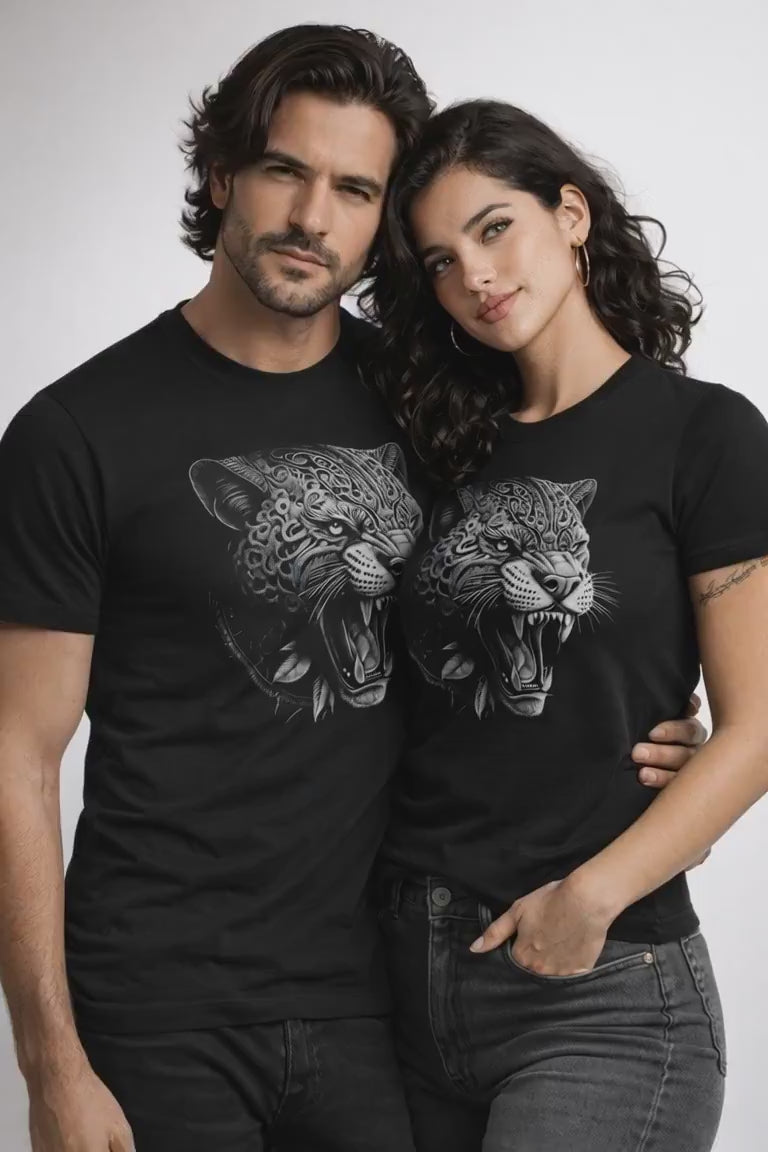 Playera Mexa Jaguar Sagrado – Fuerza Tribal Dark Art