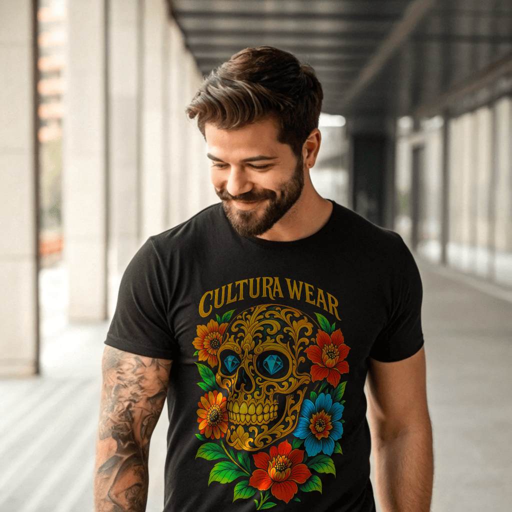 Playera Flor y Muerte -  Arte Oscuro Mexicano – Estilo Neotradicional