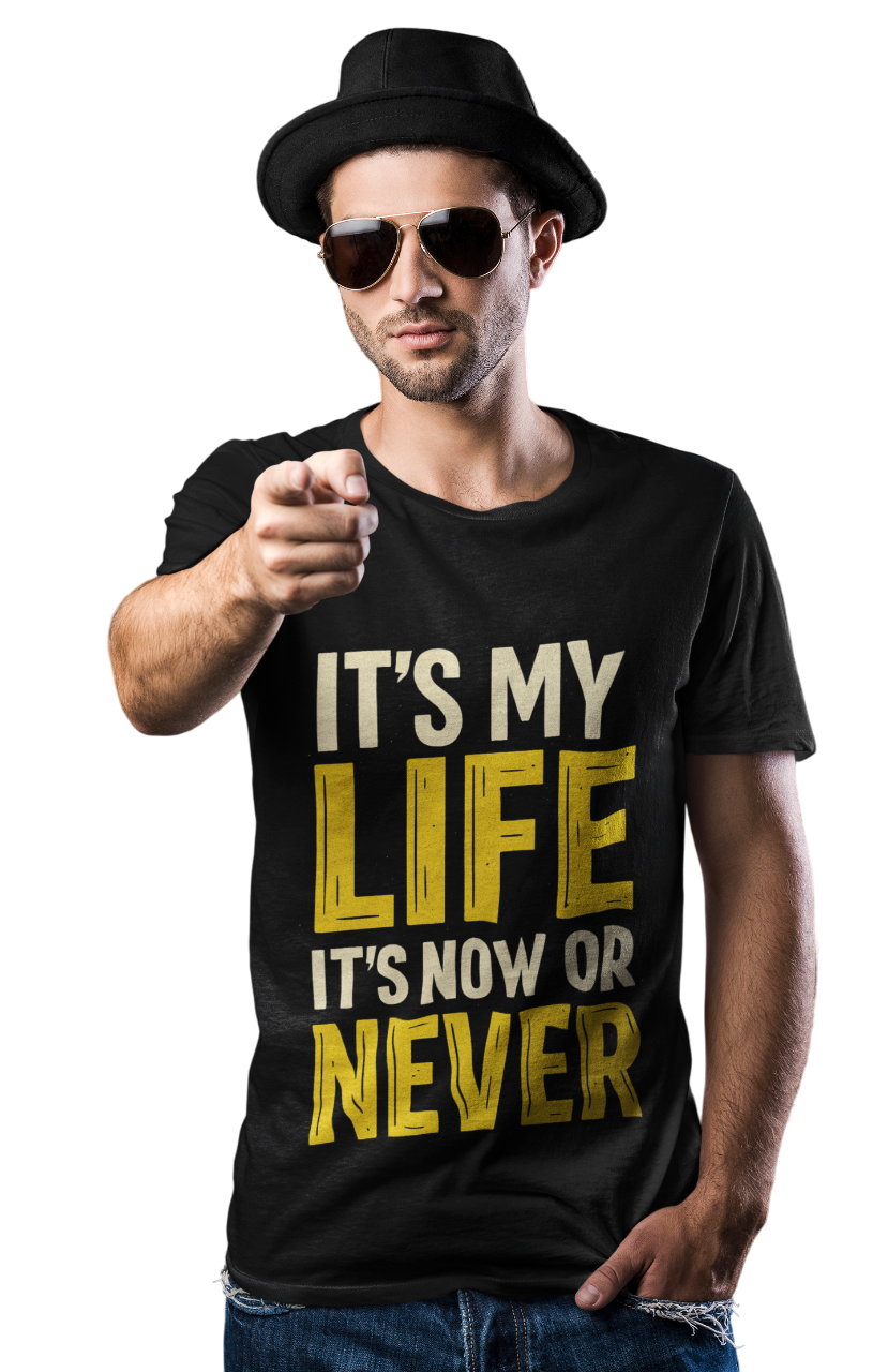 Playera It's My Life – Frase Icónica de Rebelión y Libertad | Estilo Rock Retro Unisex