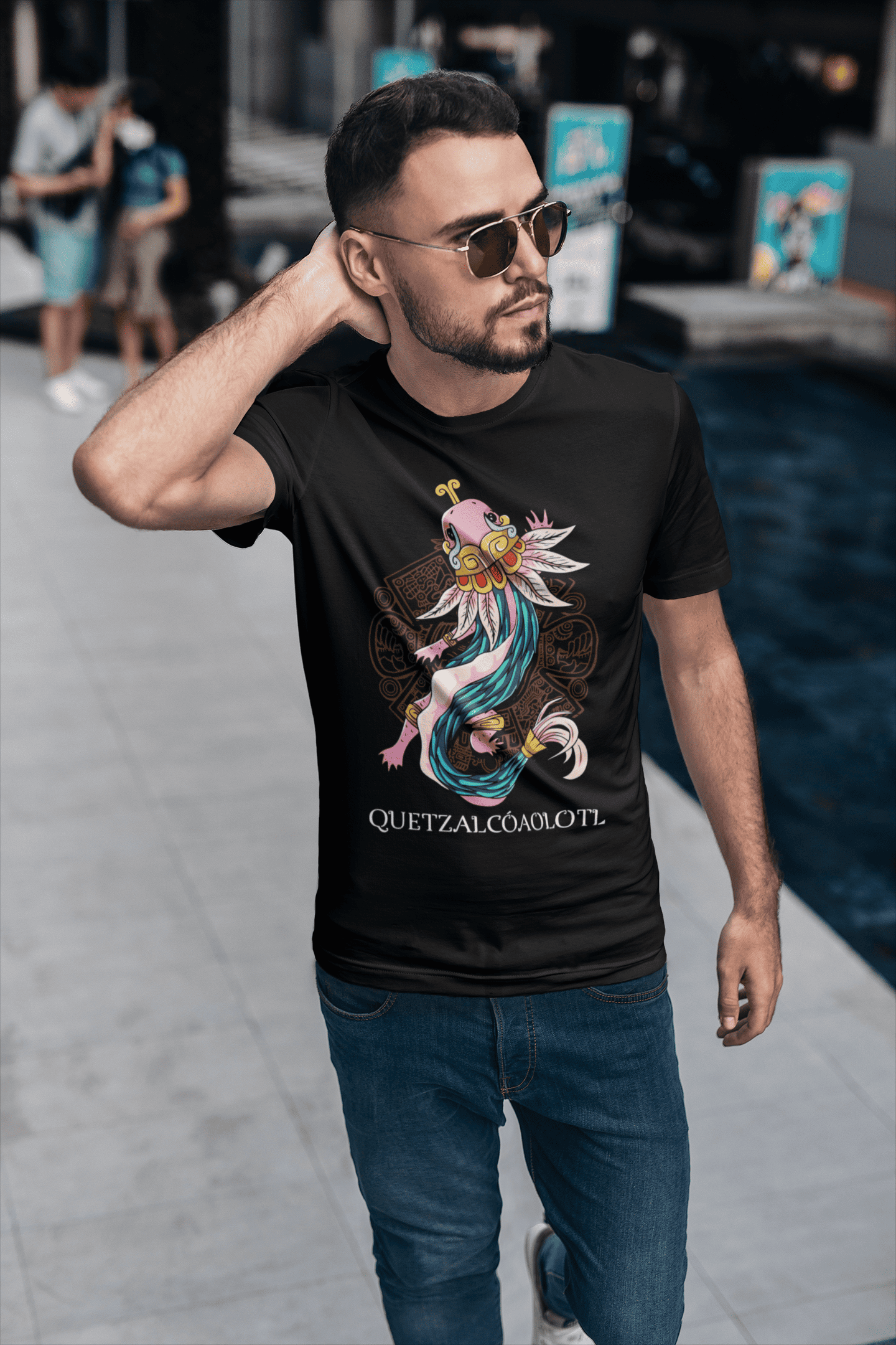 Playera Ajolote Sagrado – Fusión Ancestral con Quetzalcóatl