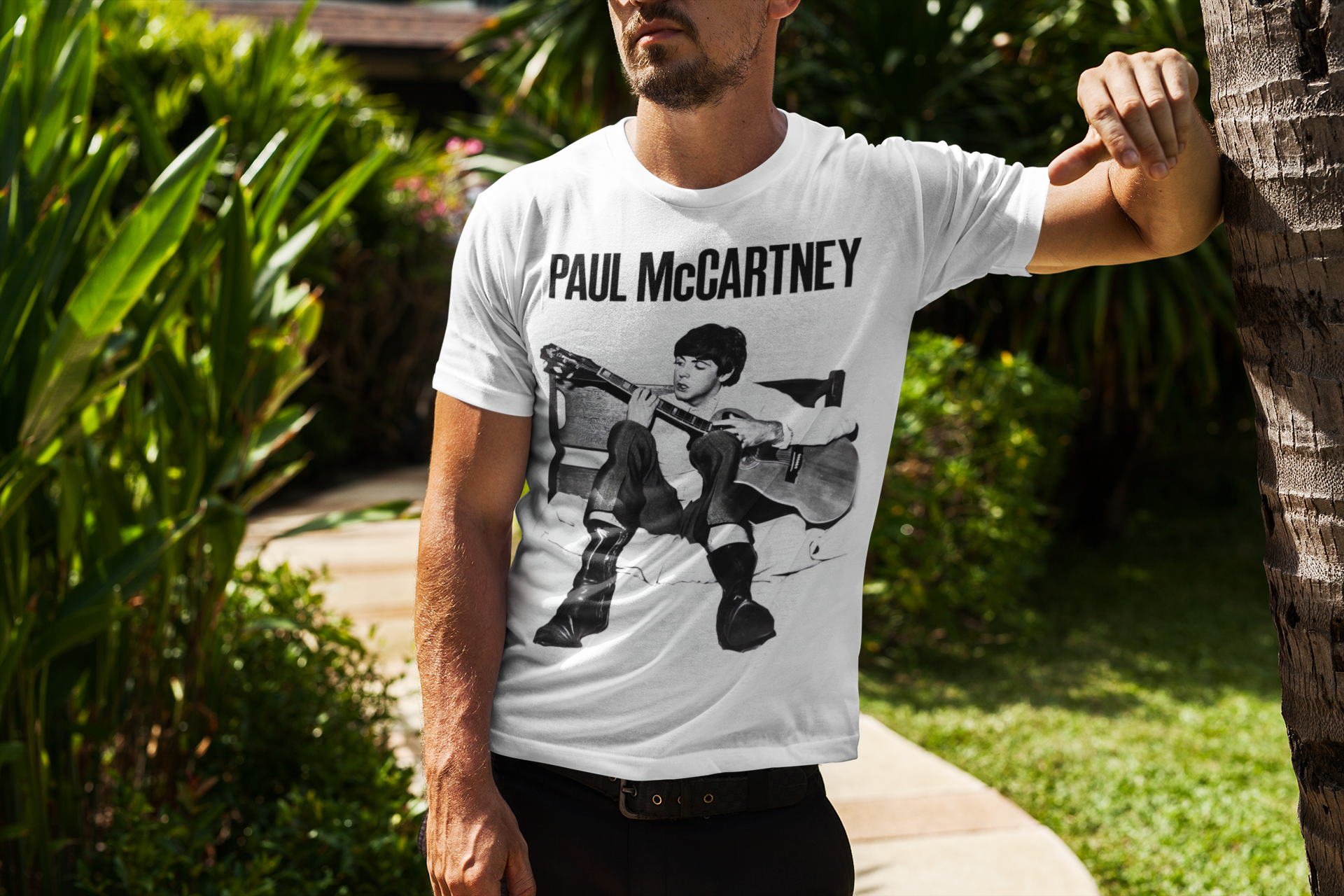 Playera Paul McCartney - Blanco y Negro - Edición Especial Got Back Tour