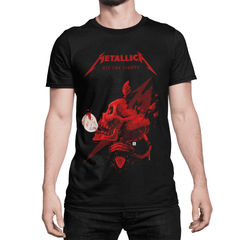 Playera Metallica: Calavera Roja - Camiseta Negra con Diseño Unico