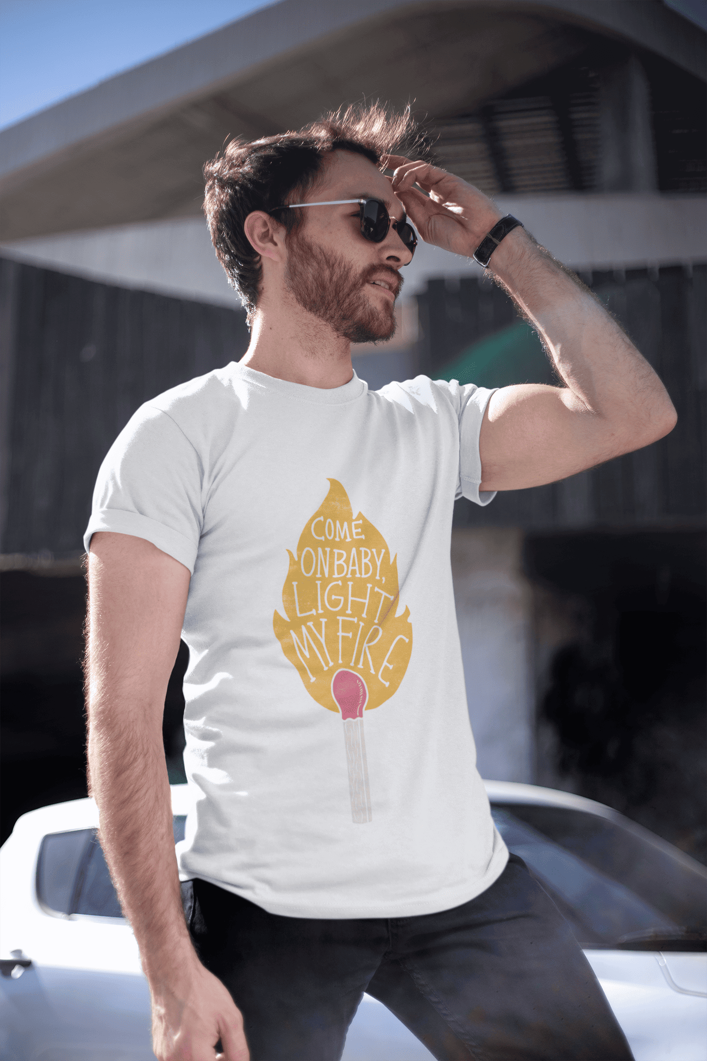 Playera Light My Fire – Diseño Retro con Fuego y Actitud Rebelde