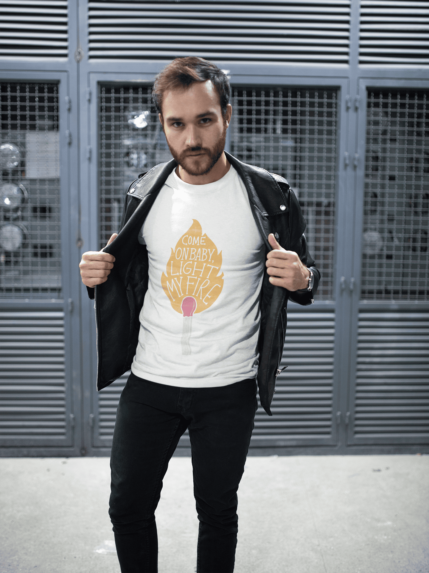 Playera Light My Fire – Diseño Retro con Fuego y Actitud Rebelde