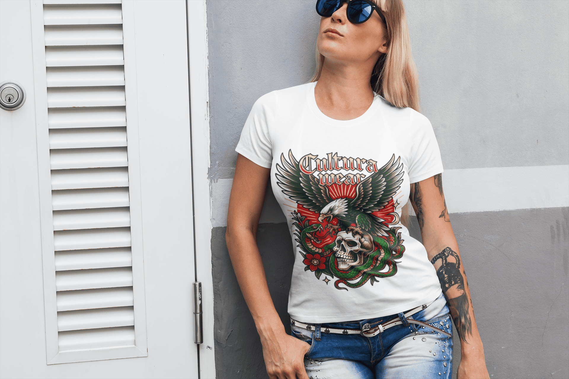 Playera Skull and Eagle – Tatuaje Neo Tradicional