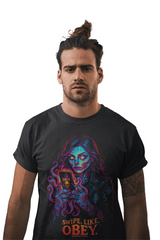 Playera Swipe Like Obey – Arte oscuro contra la adicción digital