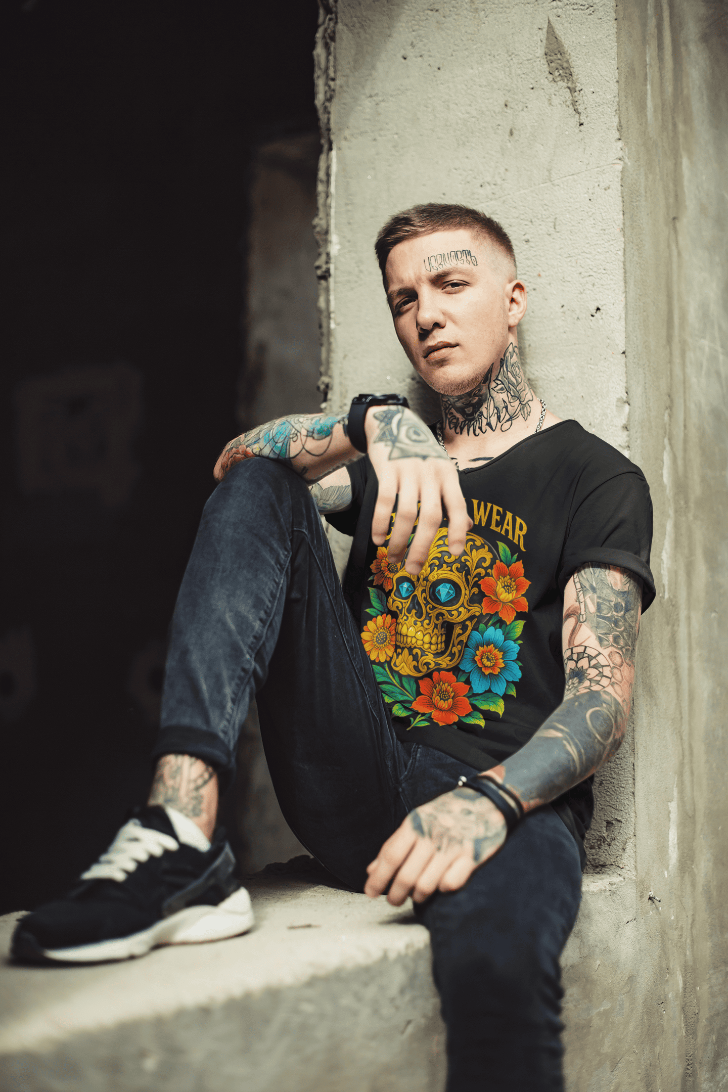Playera Flor y Muerte -  Arte Oscuro Mexicano – Estilo Neotradicional