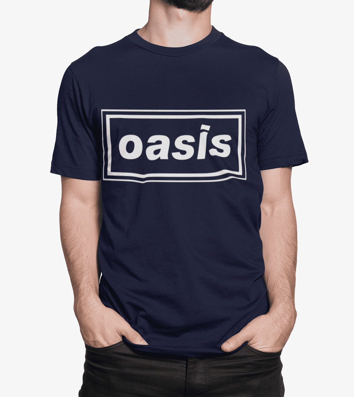 Playera Oasis - Logo de la Banda Azul-  Clásico Britpop